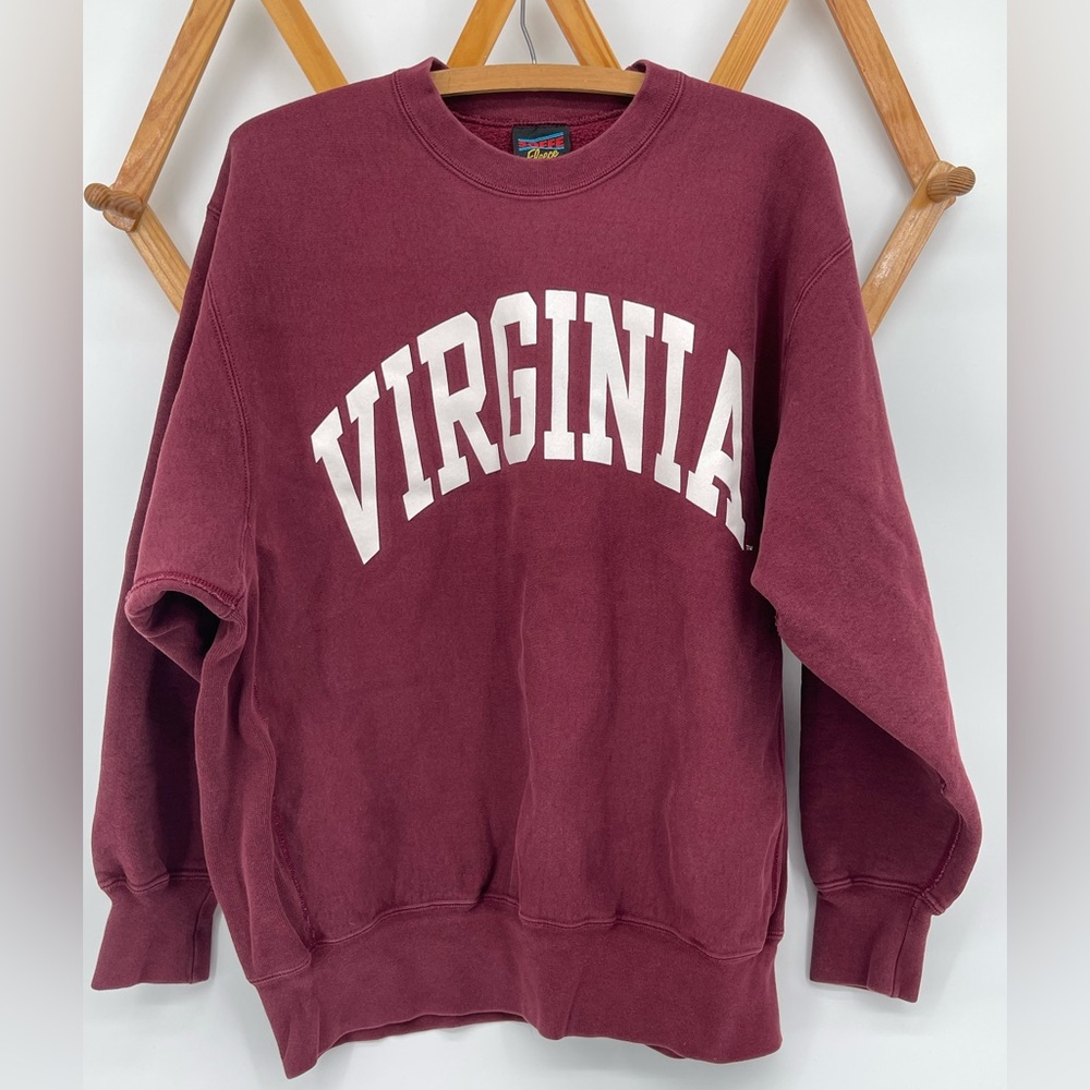 Soffe Maroon Virginia Women's Crew Neck Sweater